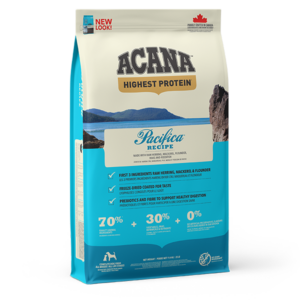 ACANA Highest Protein Pacifica Dog. Front of bag.