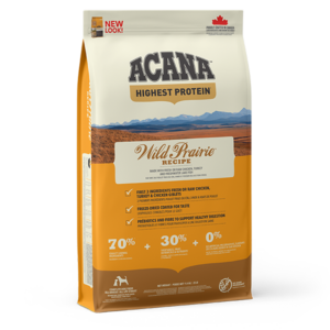 ACANA Highest Protein Wild Prairie Dog. Front of bag.